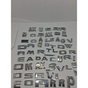 Lot of 60+ Used Plastic Car Emblems Badges Stick on  Auto Letters and Numbers #2